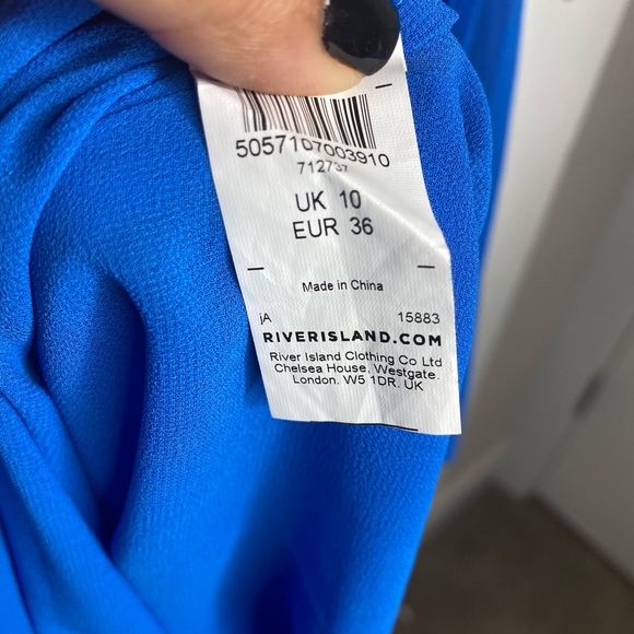 ASOS River Island beautiful blue pleated dress 6 - Picture 4 of 7